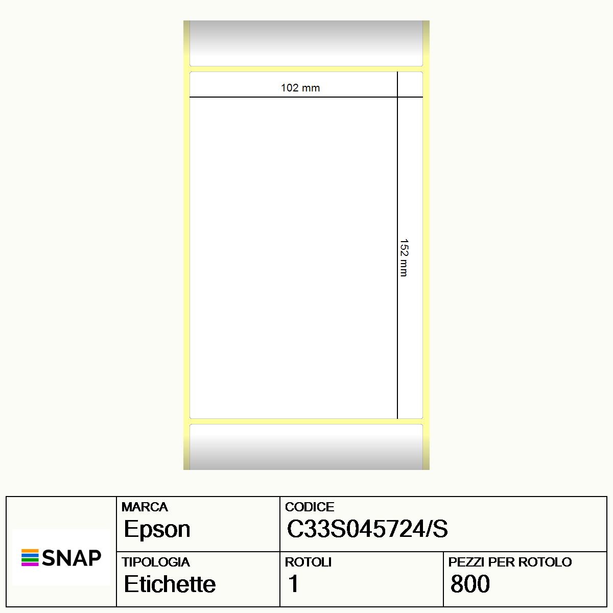 C33S045724/S - Etichette Epson  Carta