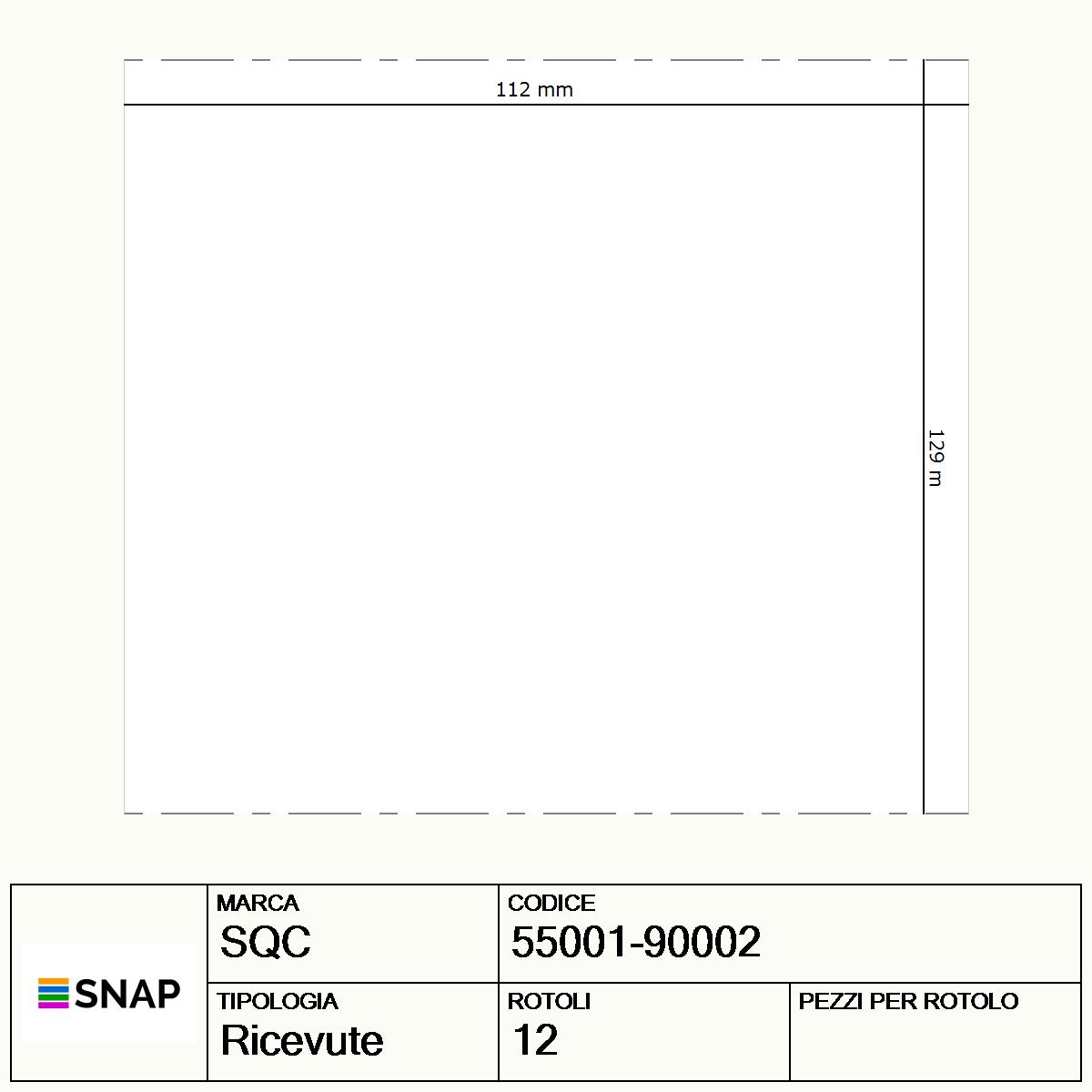55001-90002 - Ricevute SQC  S-RECEIPTS-PD Carta