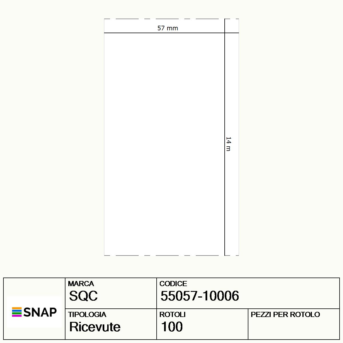 55057-10006 - Ricevute SQC  S-RECEIPTS-PD Carta