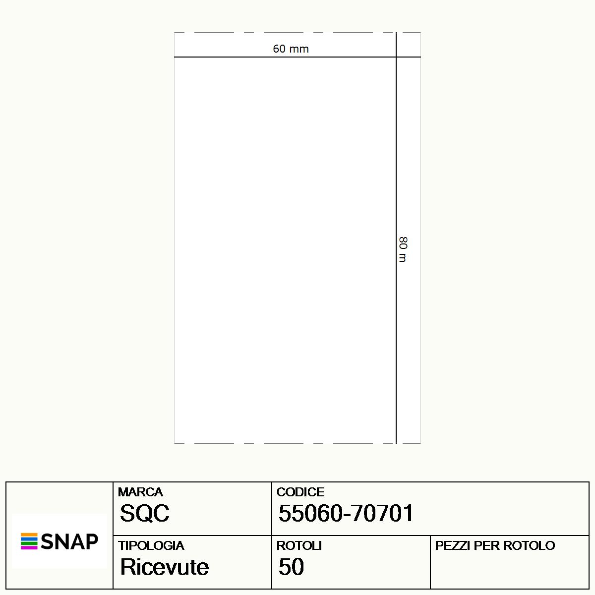 55060-70701 - Ricevute SQC  S-RECEIPTS-PD Carta