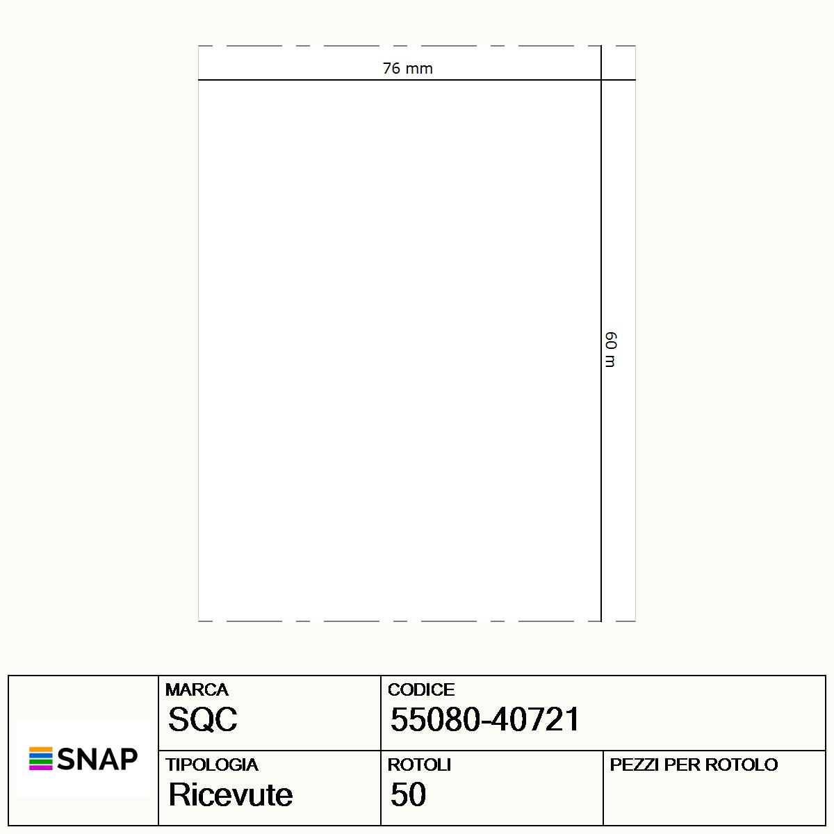 55080-40721 - Ricevute SQC  S-RECEIPTS-PD Carta