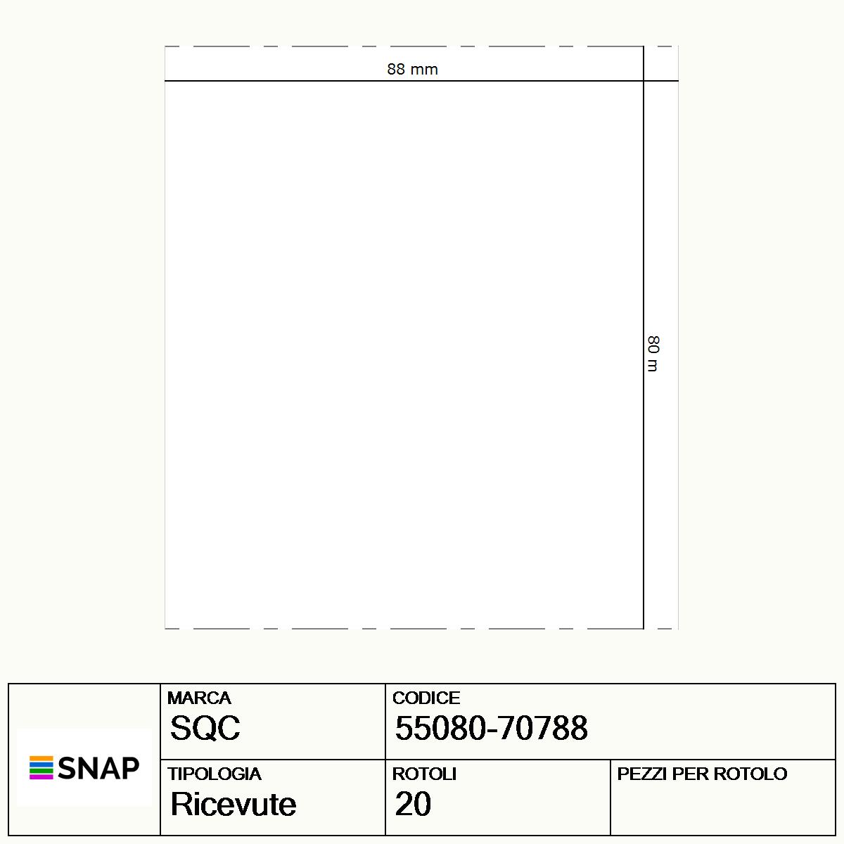 55080-70788 - Ricevute SQC  S-RECEIPTS-PD Carta
