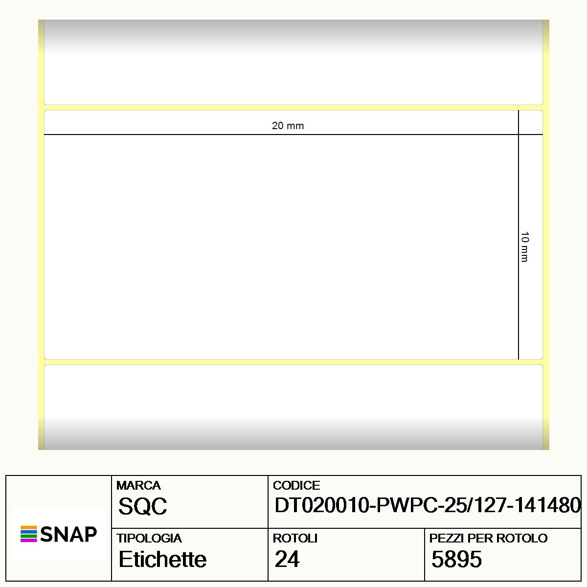 DT020010-PWPC-25/127-141480 - Etichette SQC  S-DESK-PD Carta