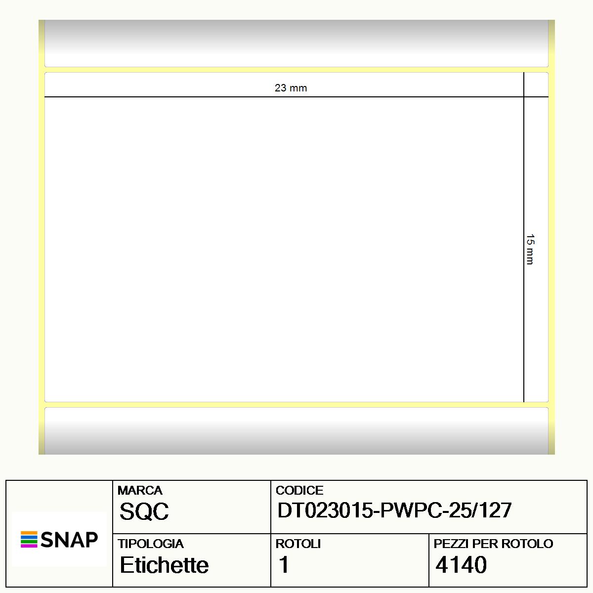 DT023015-PWPC-25/127 - Etichette SQC  S-DESK-PD Carta