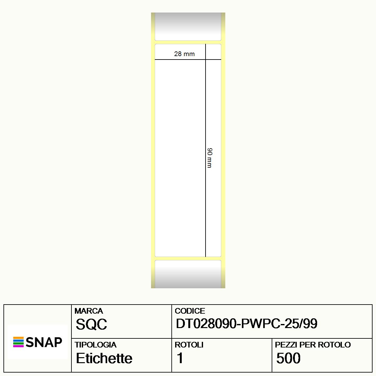 DT028090-PWPC-25/99 - Etichette SQC  S-DESK-PD Carta