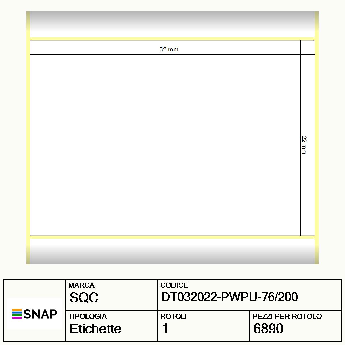 DT032022-PWPU-76/200 - Etichette SQC  S-HARD-PD Carta
