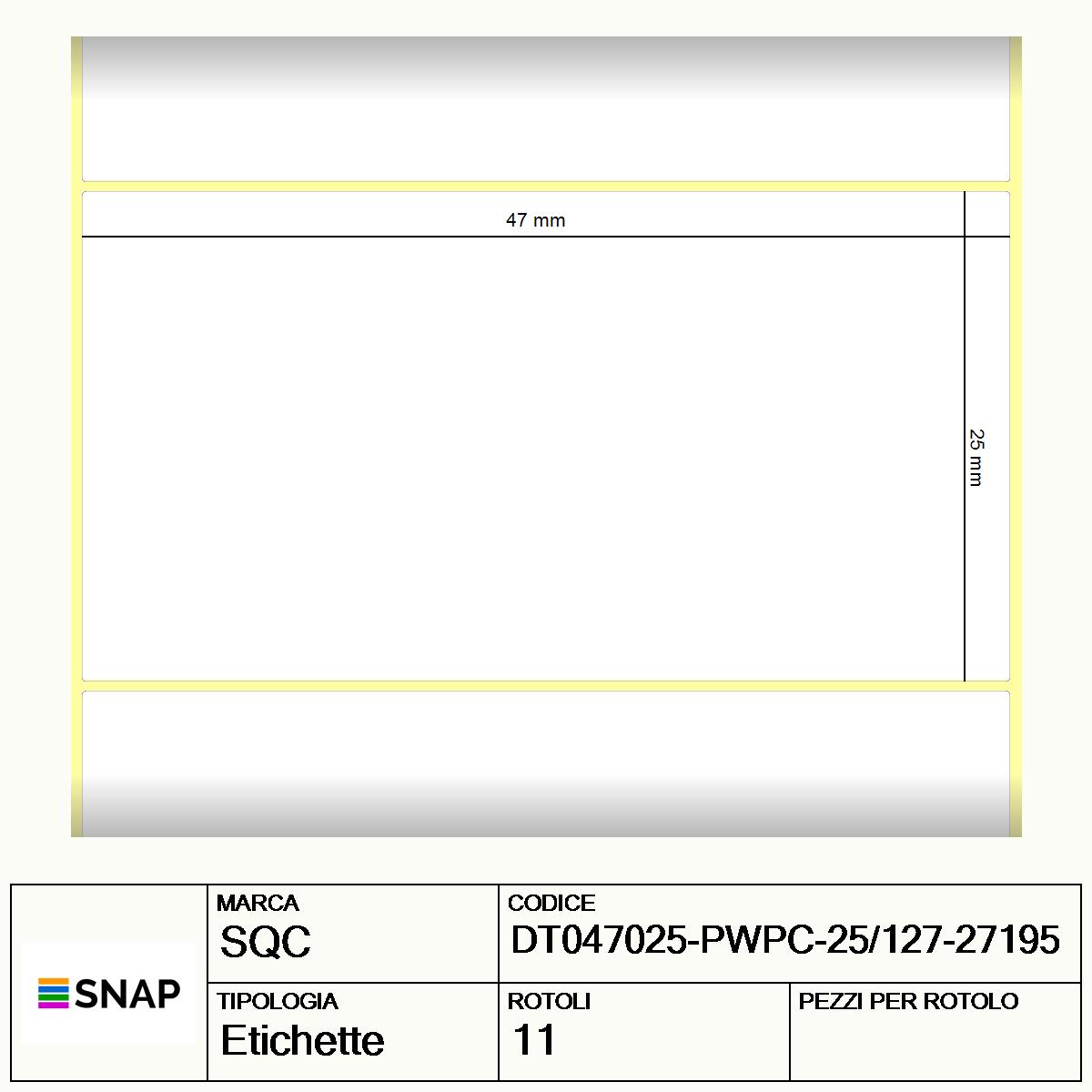 DT047025-PWPC-25/127-27195 - Etichette SQC  S-DESK-PD Carta