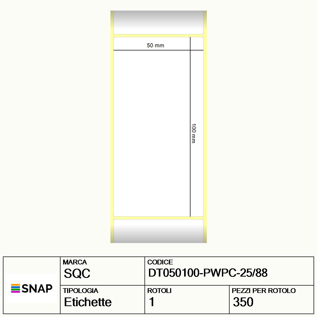 DT050100-PWPC-25/88 - Etichette SQC  S-PROT Carta