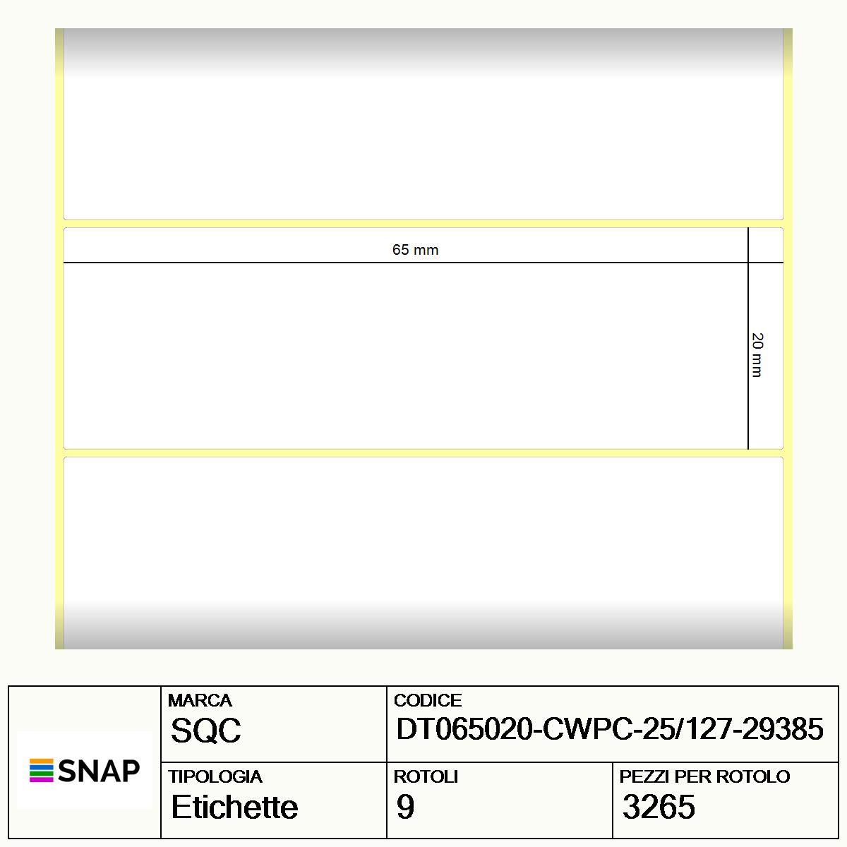 DT065020-CWPC-25/127-29385 - Etichette SQC  S-FROZEN Carta