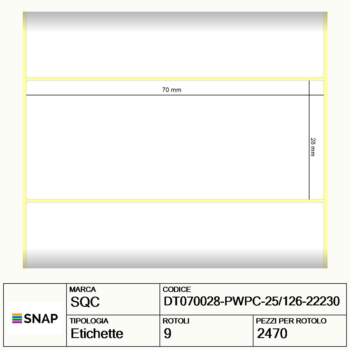 DT070028-PWPC-25/126-22230 - Etichette SQC  S-DESK-PD Carta