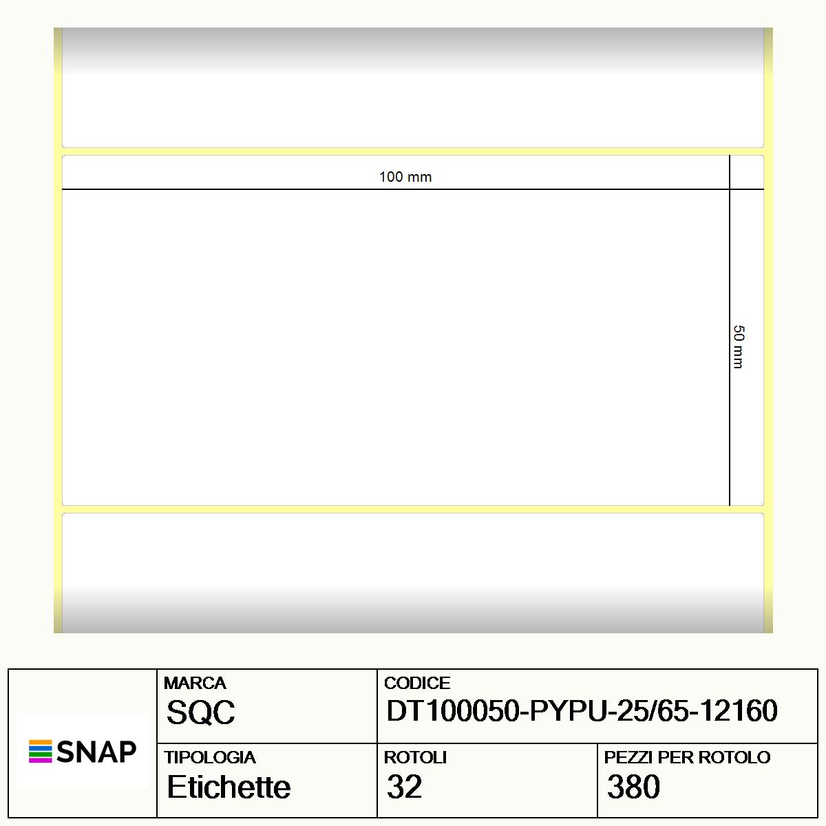 DT100050-PYPU-25/65-12160 - Etichette SQC Personalizzato S-DESK-PDC