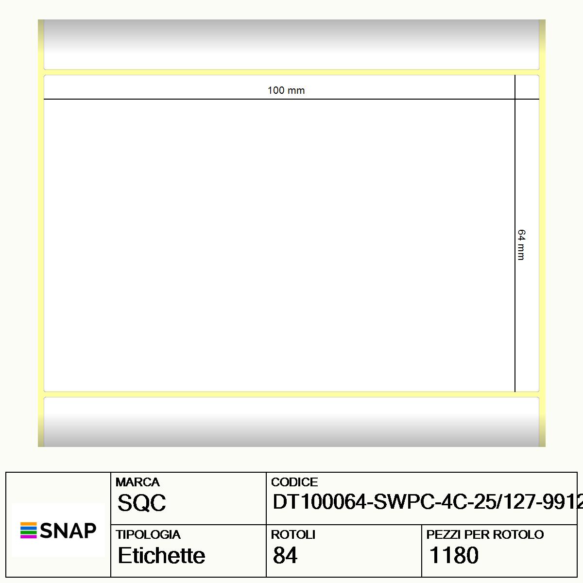 DT100064-SWPC-4C-25/127-99120 - Etichette SQC Personalizzato Carta