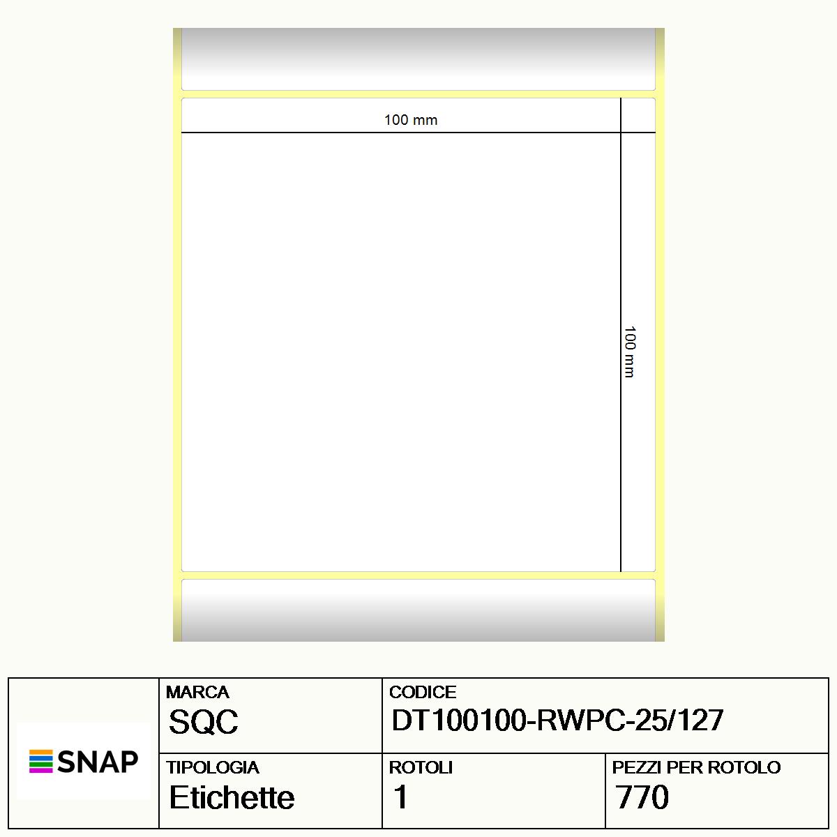 DT100100-RWPC-25/127 - Etichette SQC  S-DESK-PD Carta