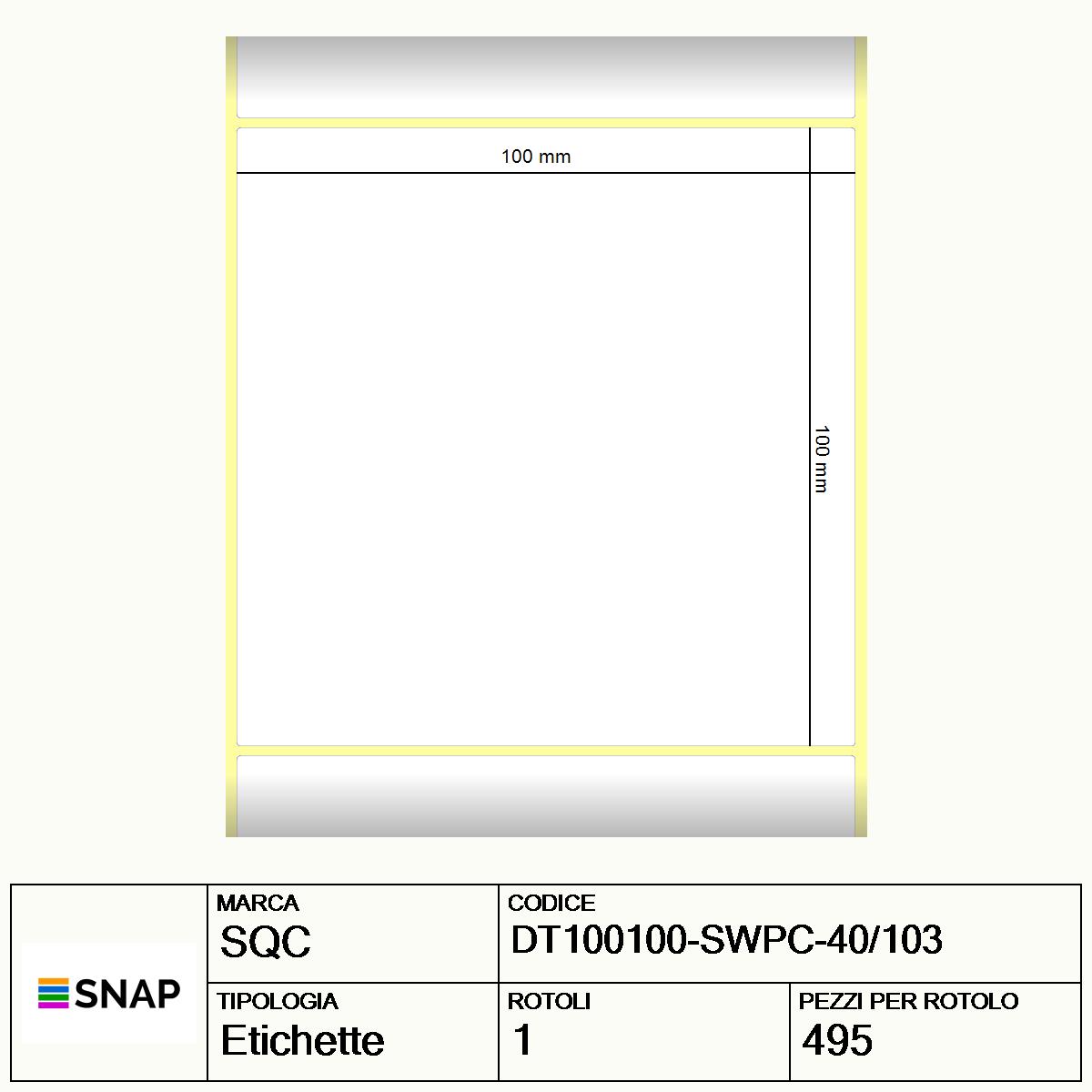 DT100100-SWPC-40/103 - Etichette SQC  Carta