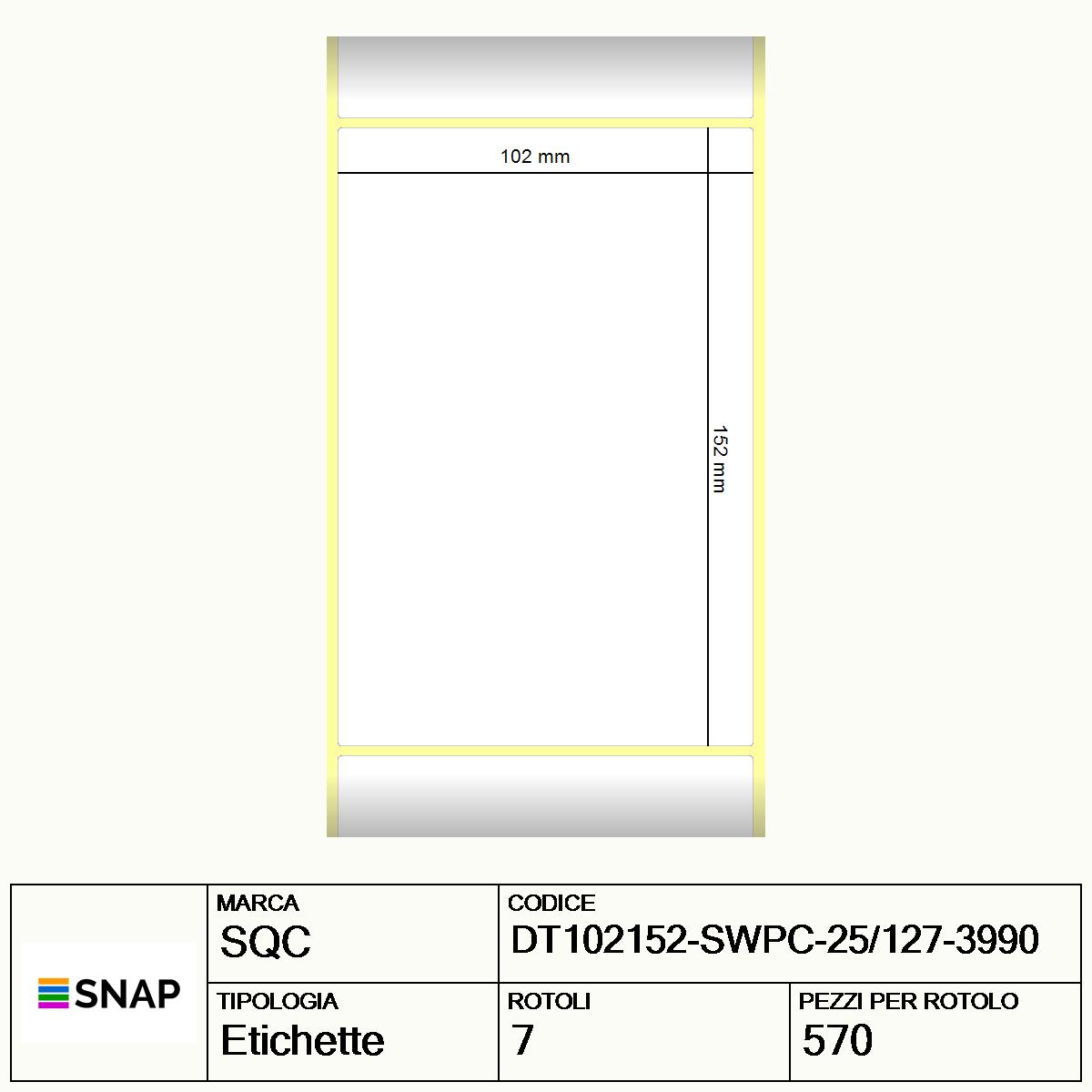 DT102152-SWPC-25/127-3990 - Etichette SQC  S-DESK-PD Carta