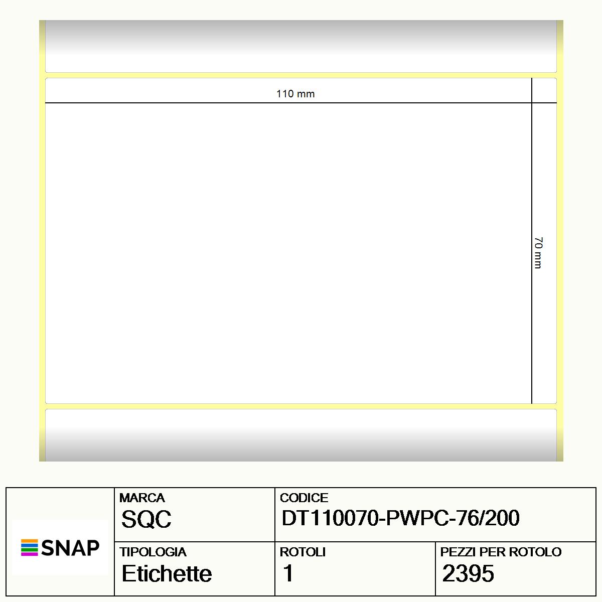 DT110070-PWPC-76/200 - Etichette SQC  S-HARD-PD Carta