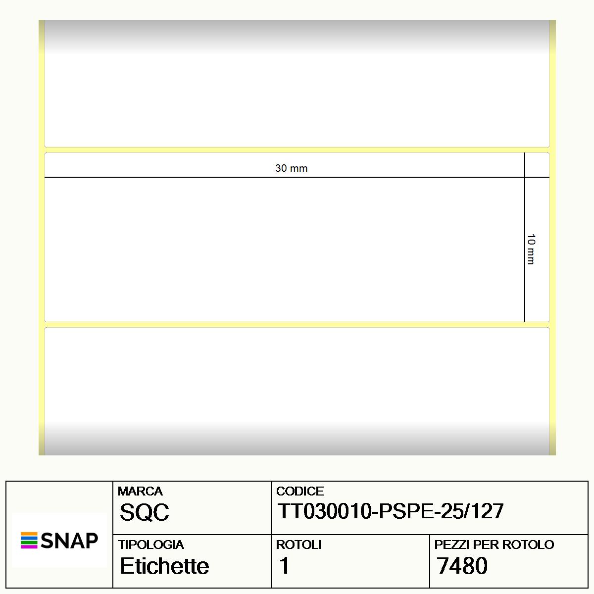 TT030010-PSPE-25/127 - Etichette SQC Argento S-FRICTION Poliestere