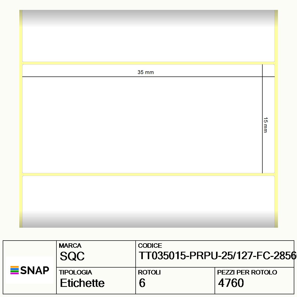 TT035015-PRPU-25/127-FC-28560 - Etichette SQC  S-DESK-PT Carta