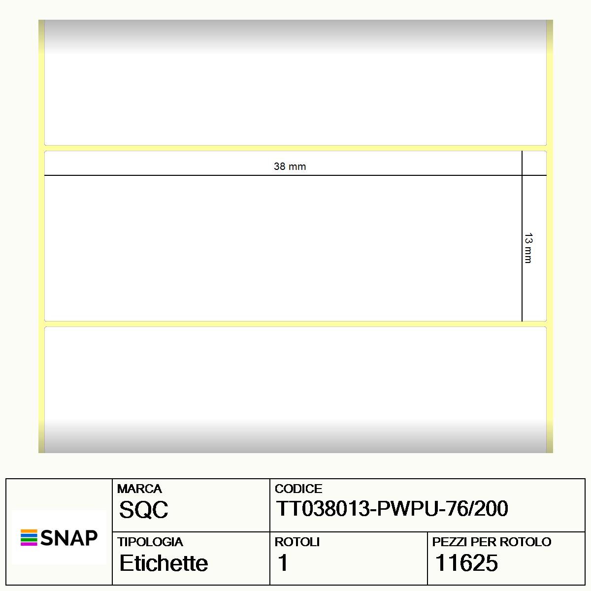 TT038013-PWPU-76/200 - Etichette SQC  S-HARD-PT Carta