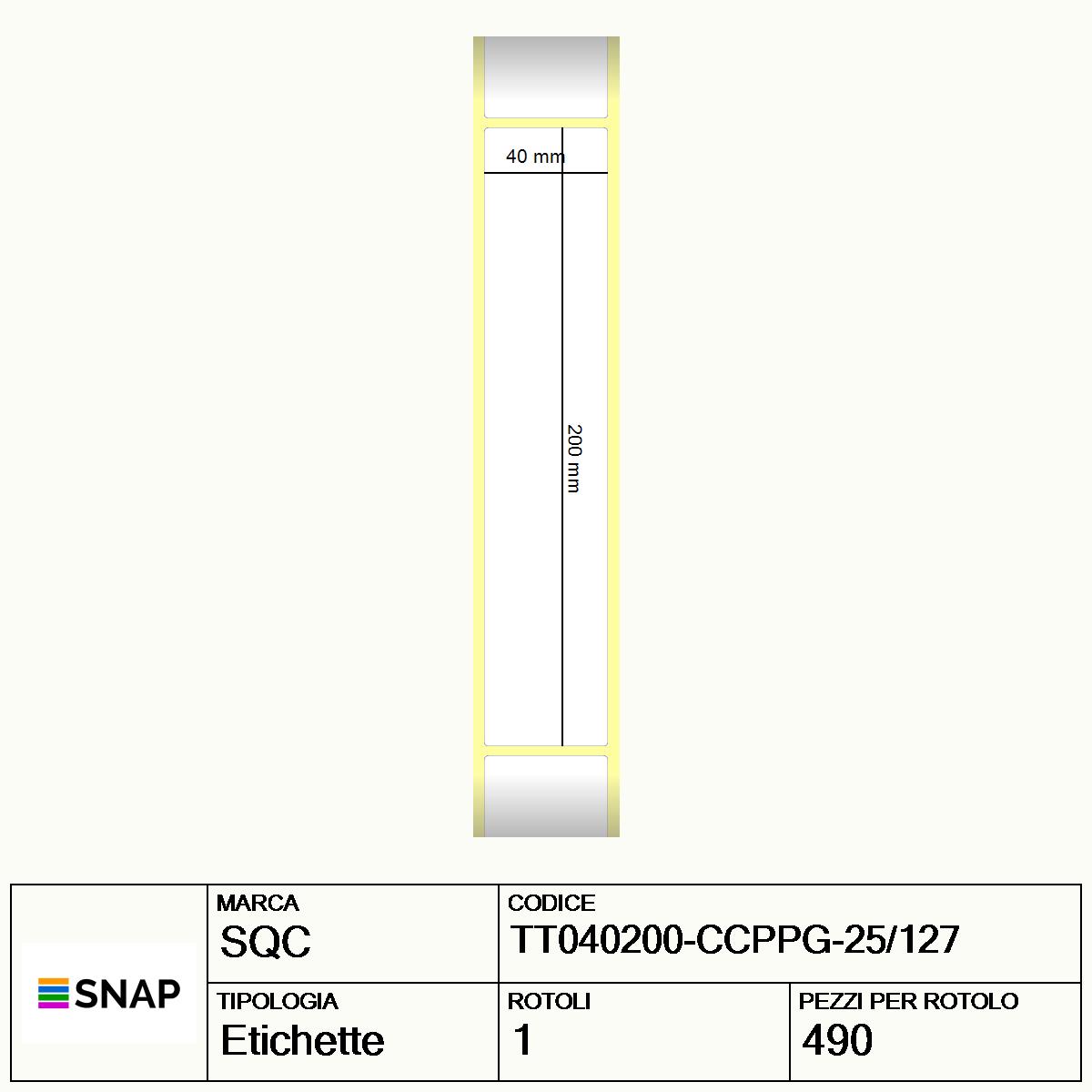 TT040200-CCPPG-25/127 - Etichette SQC Trasparente neutro S-FROZEN