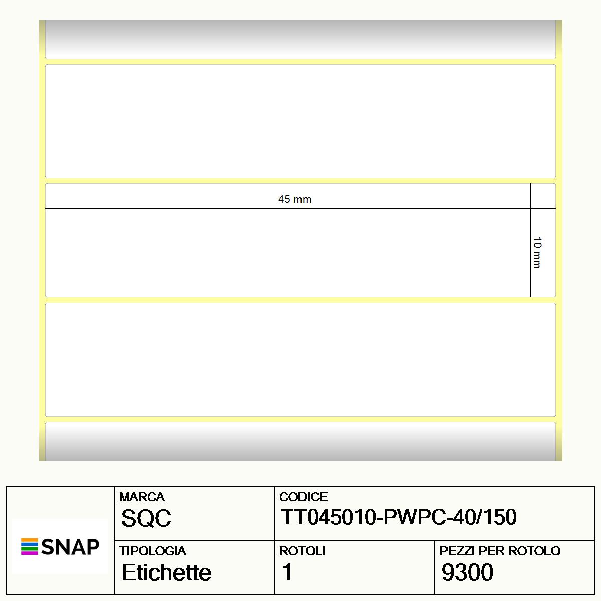 TT045010-PWPC-40/150 - Etichette SQC  S-HARD-PT Carta