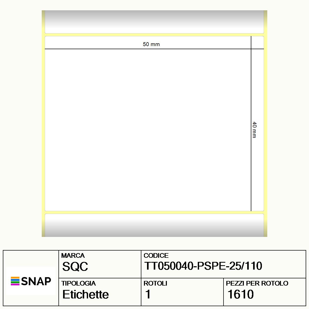 TT050040-PSPE-25/110 - Etichette SQC Argento S-FRICTION Poliestere