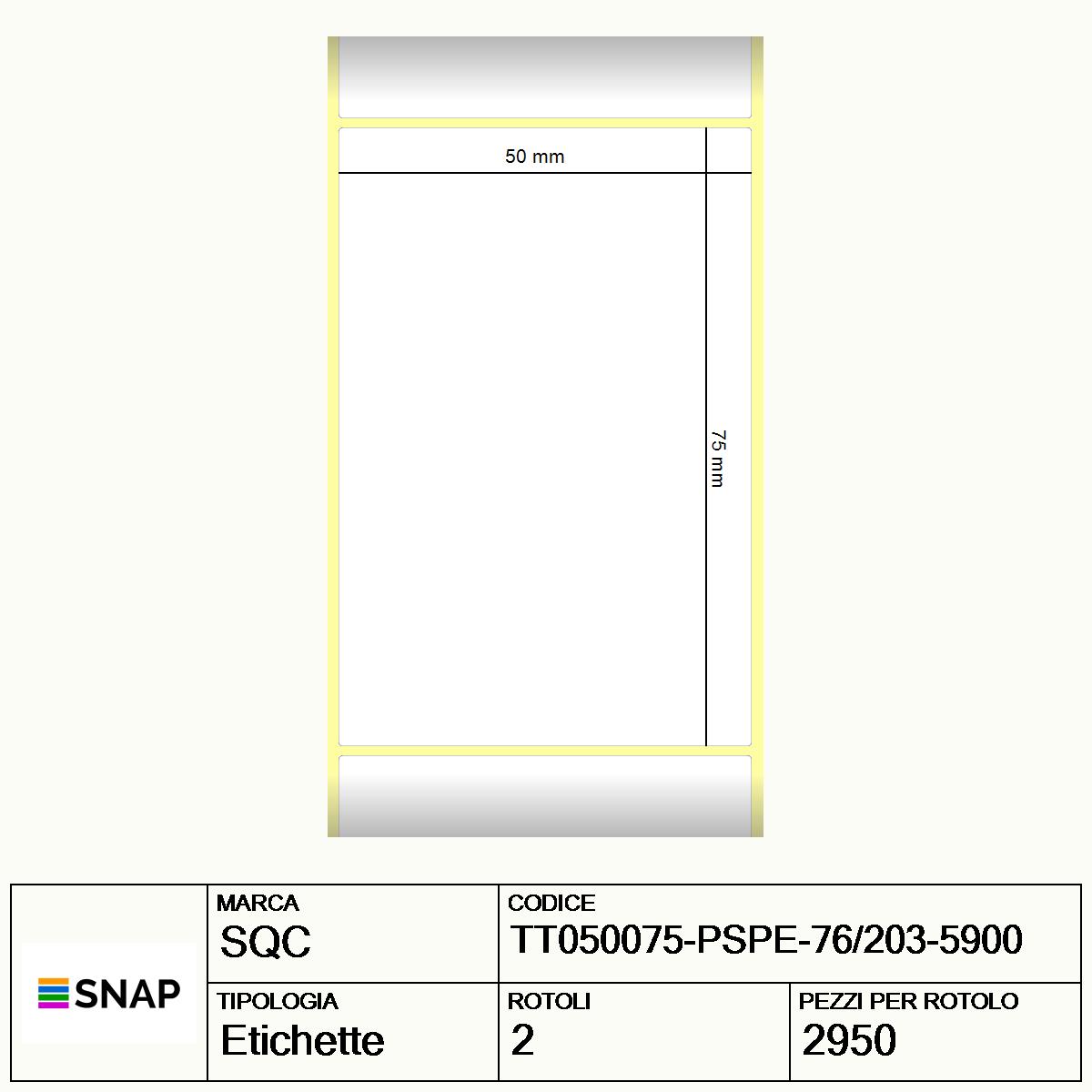 TT050075-PSPE-76/203-5900 - Etichette SQC Argento S-HARD-STC