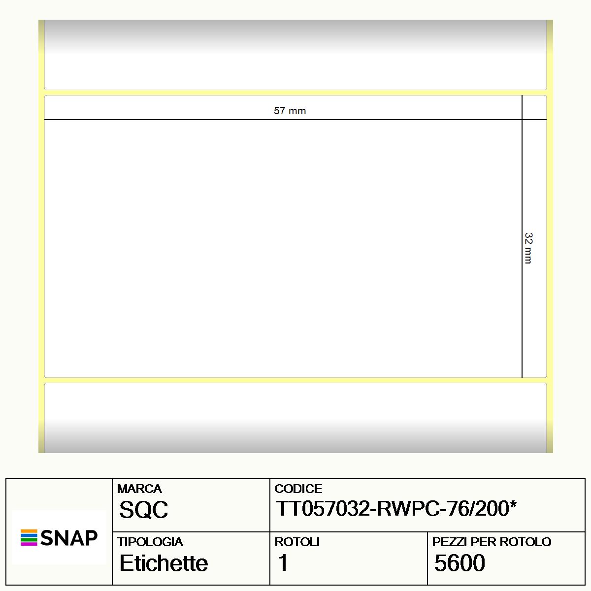 TT057032-RWPC-76/200* - Etichette SQC  S-SALE Carta
