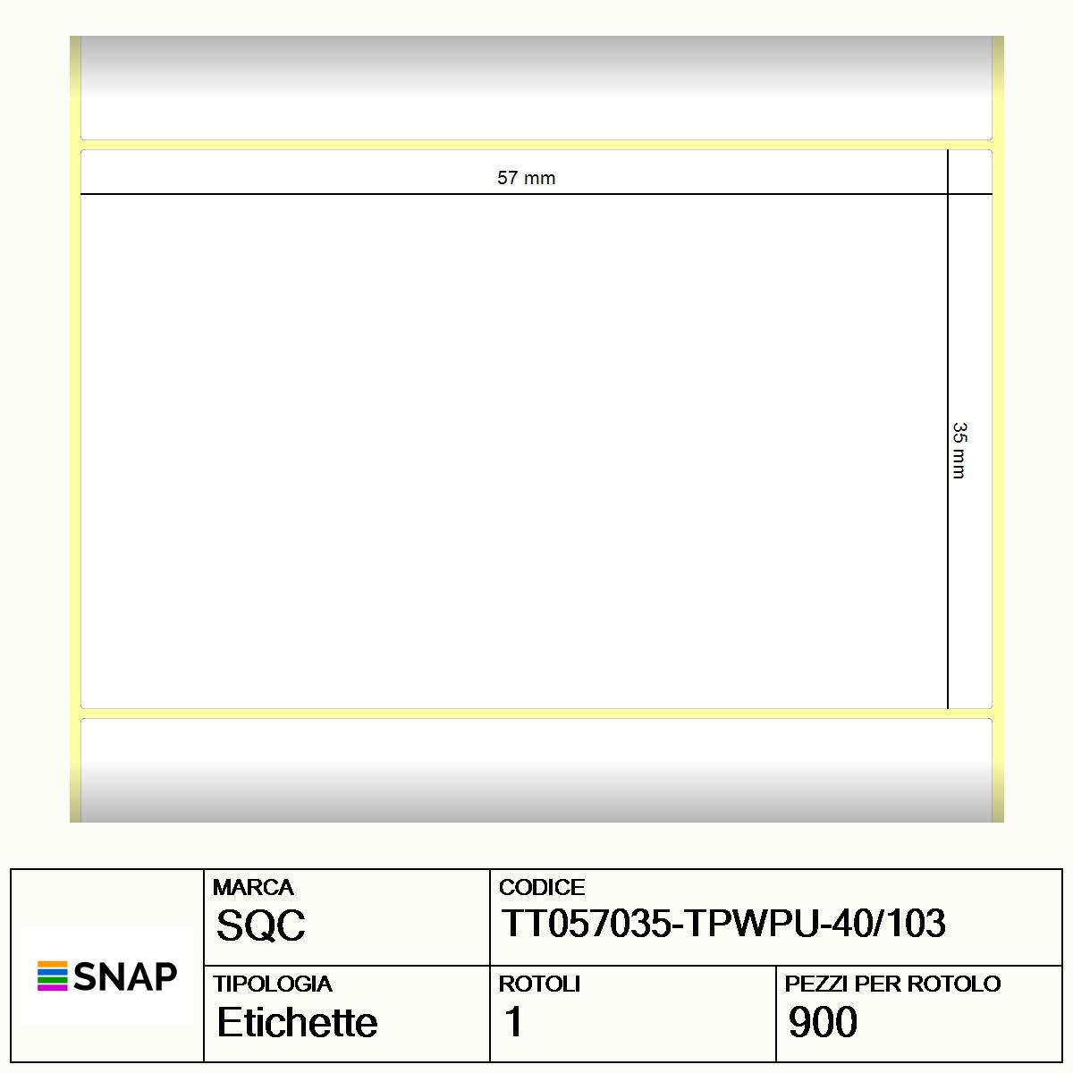 TT057035-TPWPU-40/103 - Etichette SQC  S-HEALTCARE Carta