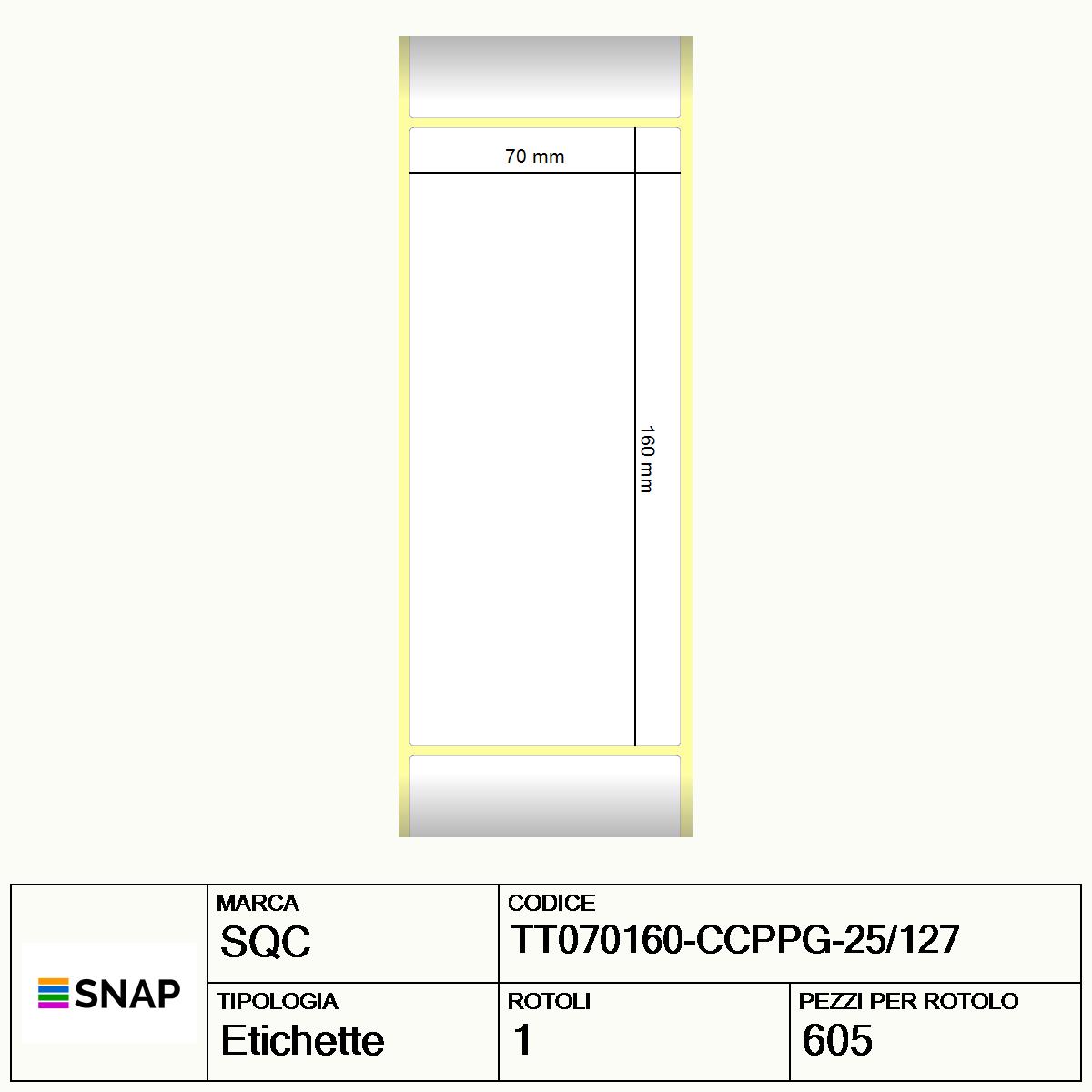 TT070160-CCPPG-25/127 - Etichette SQC Trasparente neutro S-FROZEN