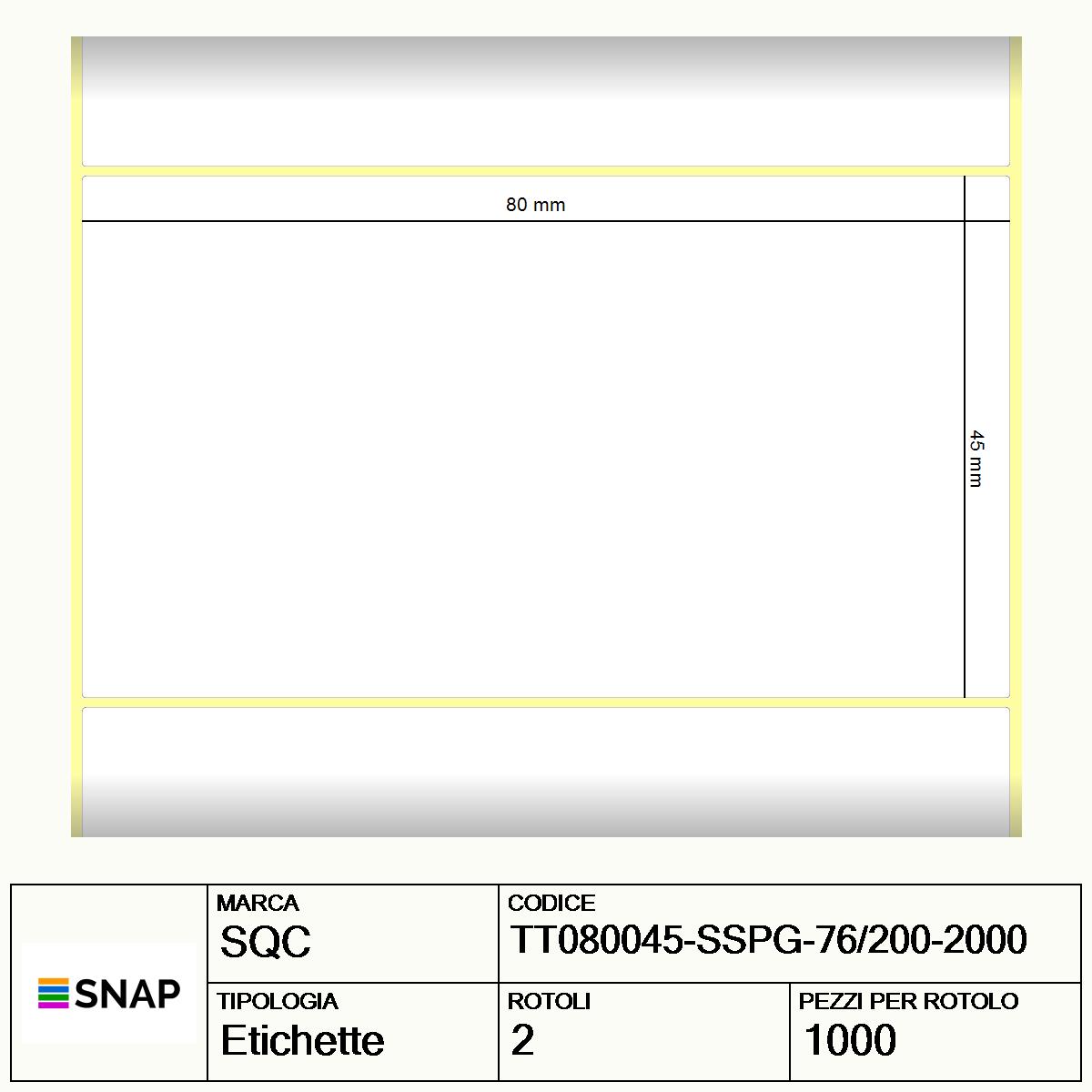TT080045-SSPG-76/200-2000 - Etichette SQC Argento S-HARD-STC PVC
