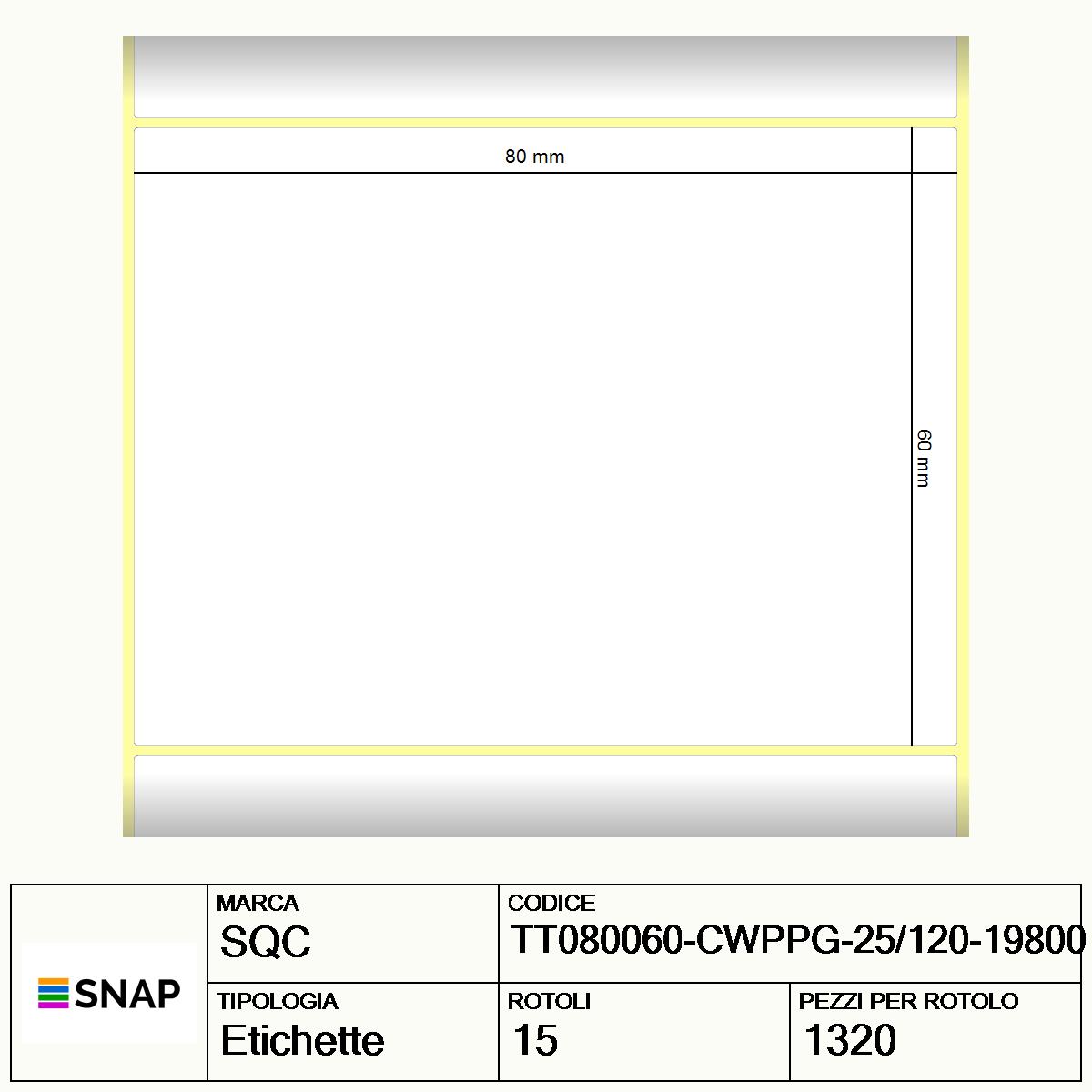 TT080060-CWPPG-25/120-19800 - Etichette SQC  S-FROZEN Polipropilene
