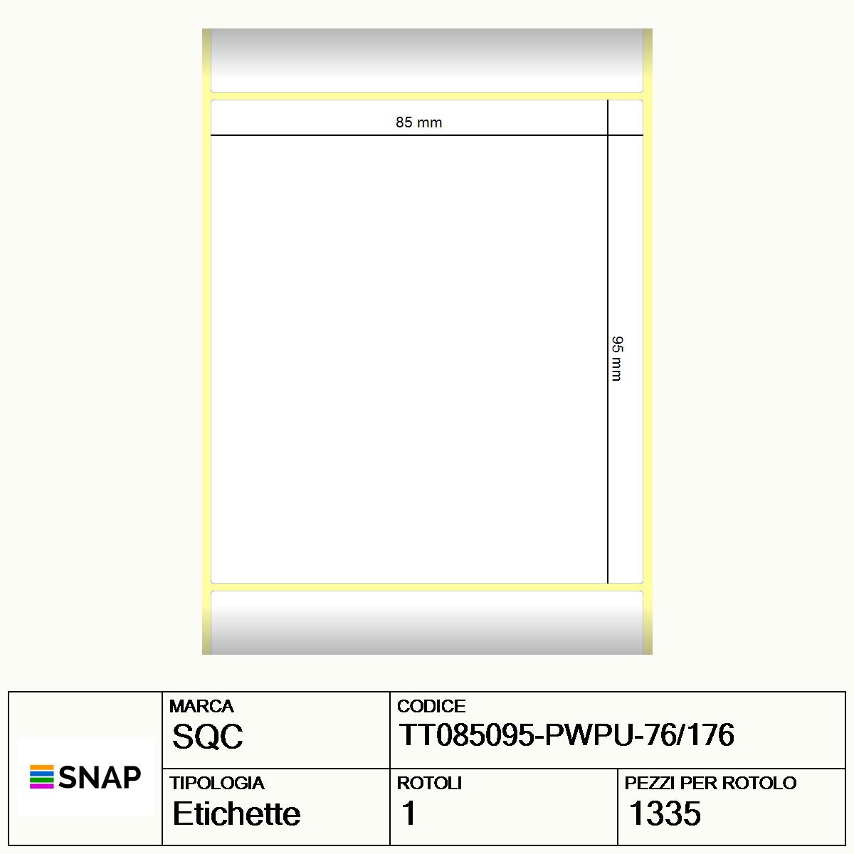 TT085095-PWPU-76/176 - Etichette SQC  S-HARD-PT Carta