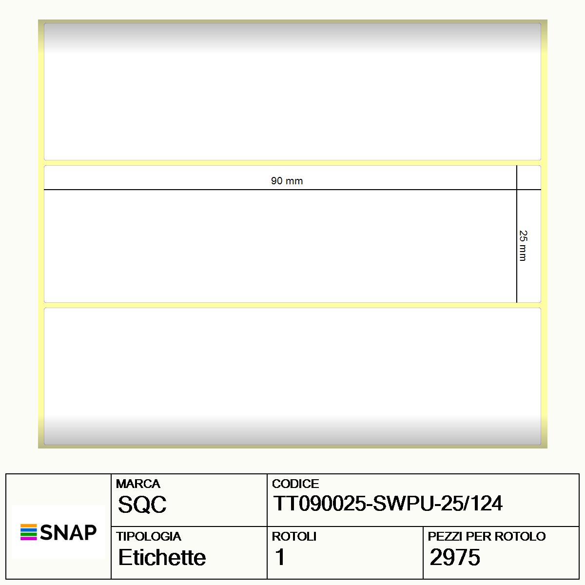 TT090025-SWPU-25/124 - Etichette SQC  S-DESK-PT Carta
