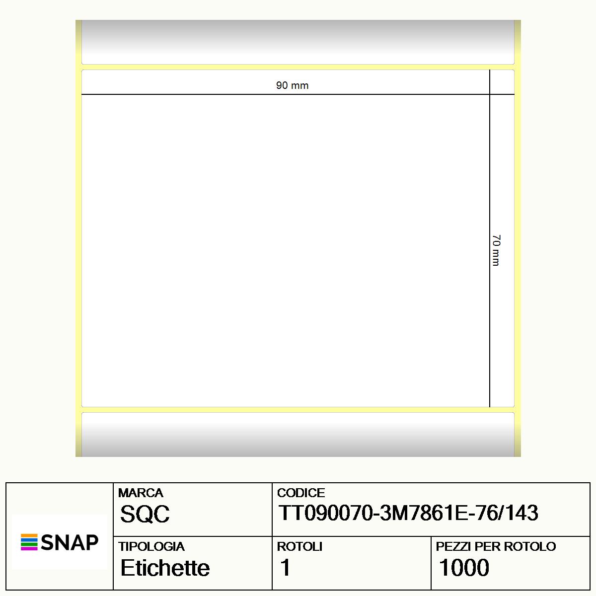 TT090070-3M7861E-76/143 - Etichette SQC Trasparente neutro S-by3M