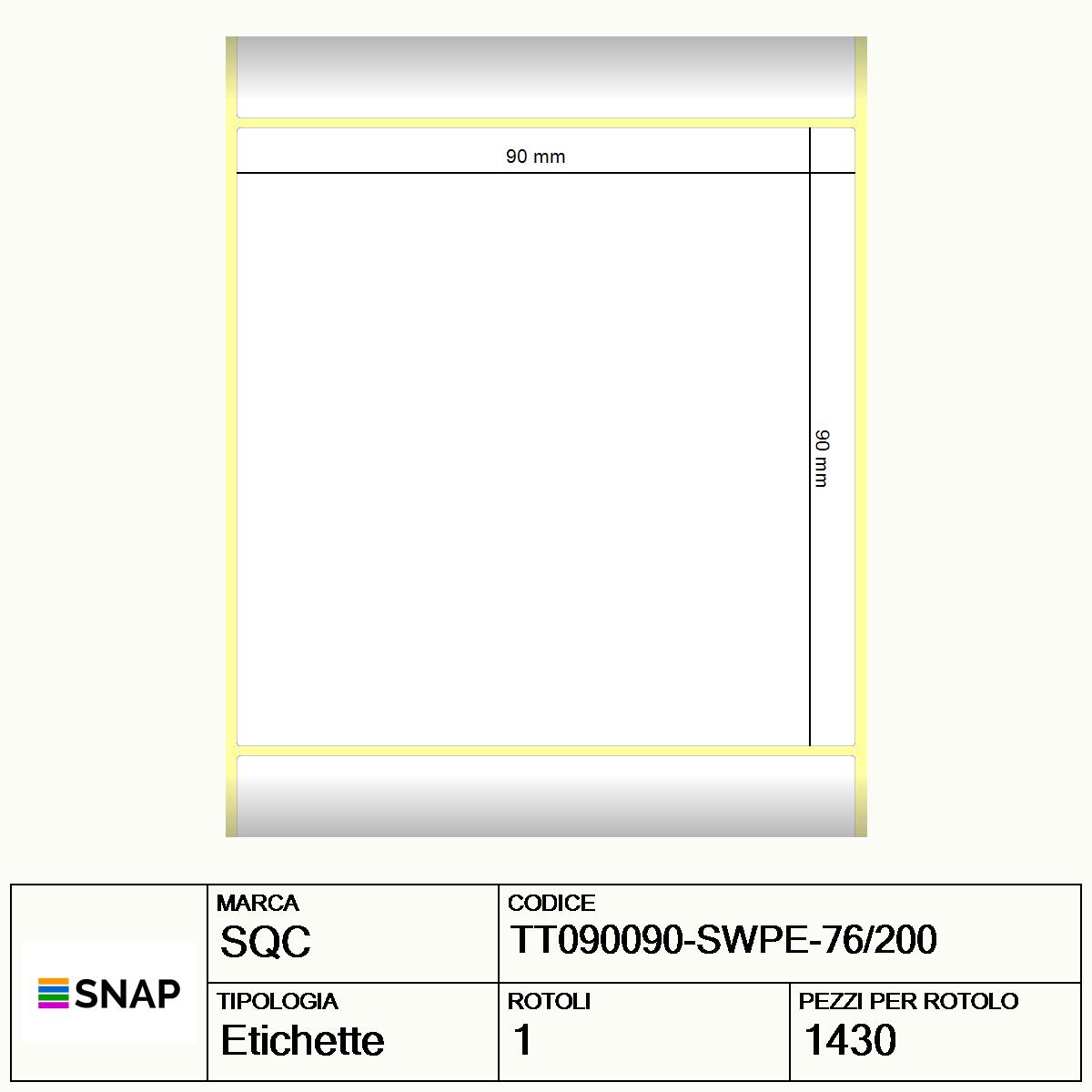 TT090090-SWPE-76/200 - Etichette SQC  S-STRONG Polietilene