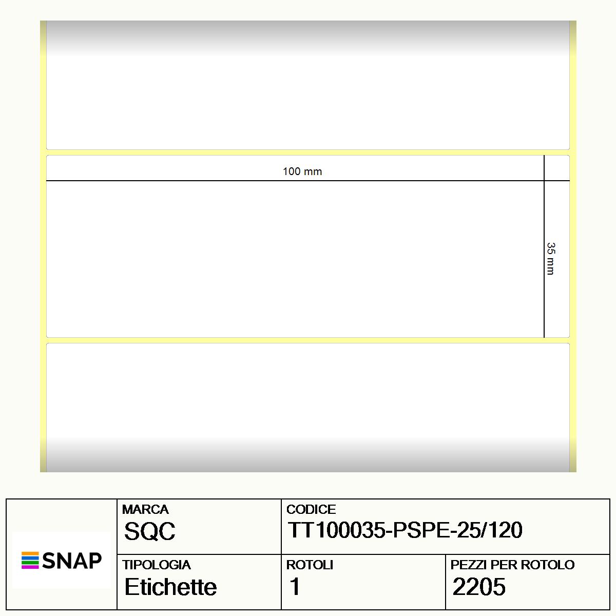TT100035-PSPE-25/120 - Etichette SQC Argento S-FRICTION Poliestere