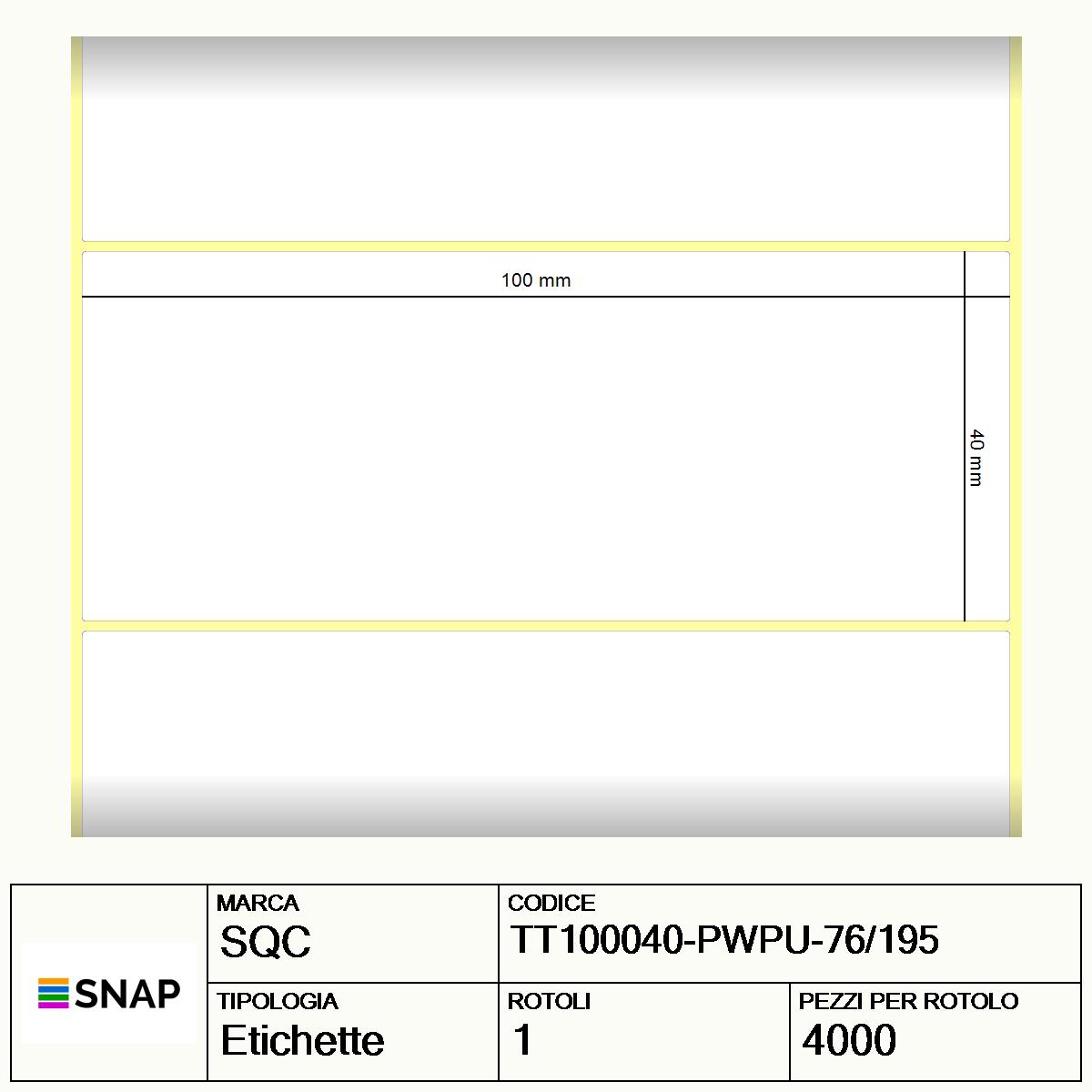 TT100040-PWPU-76/195 - Etichette SQC  S-HARD-PT Carta
