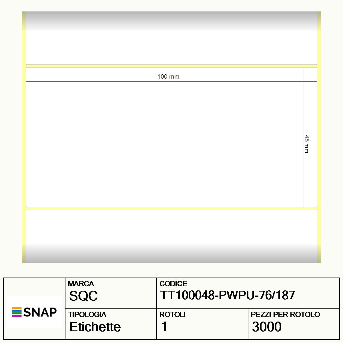TT100048-PWPU-76/187 - Etichette SQC  S-HARD-PT Carta