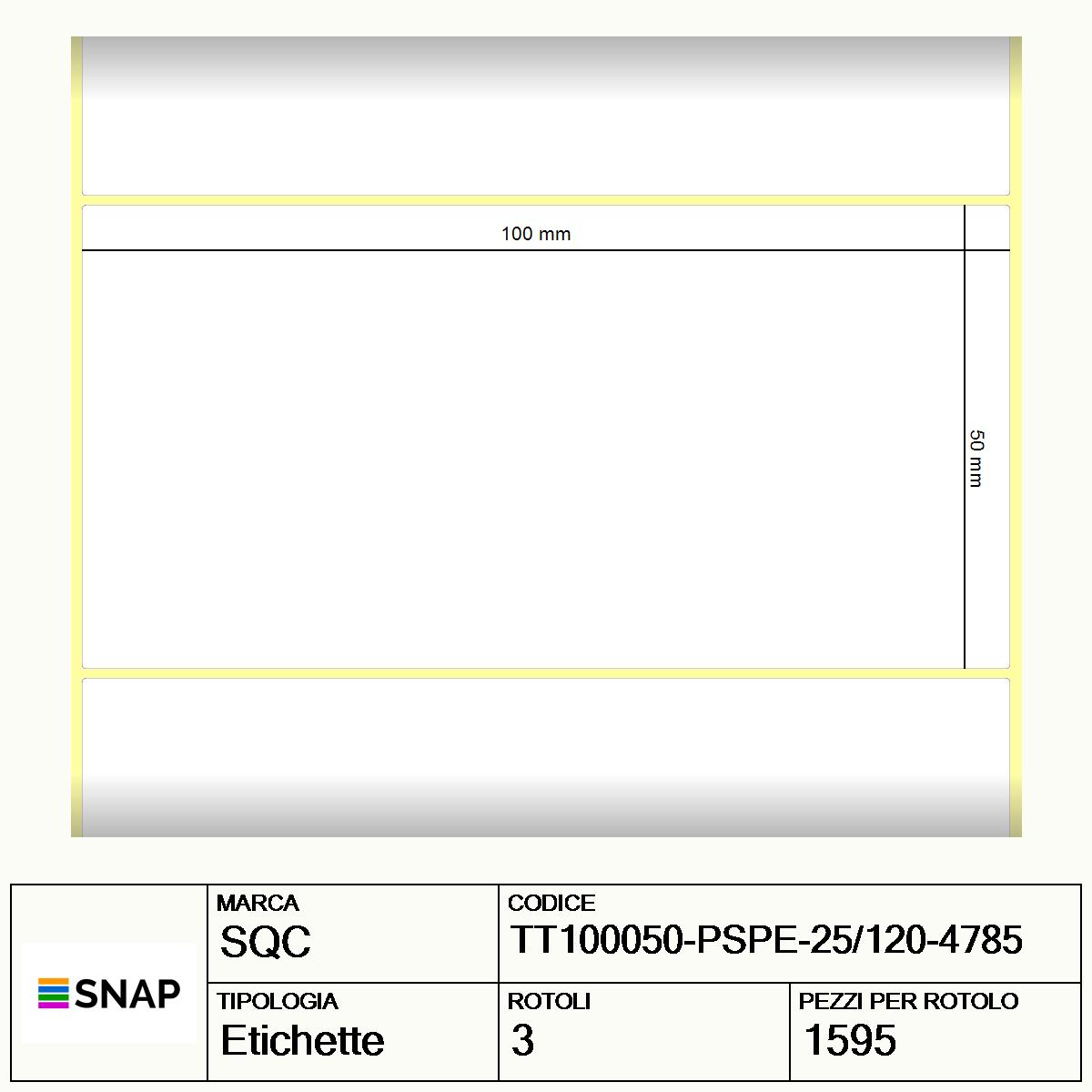TT100050-PSPE-25/120-4785 - Etichette SQC Argento S-FRICTION