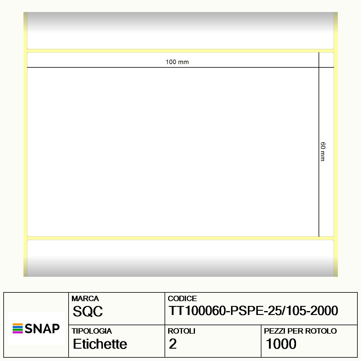 TT100060-PSPE-25/105-2000 - Etichette SQC Argento S-FRICTION