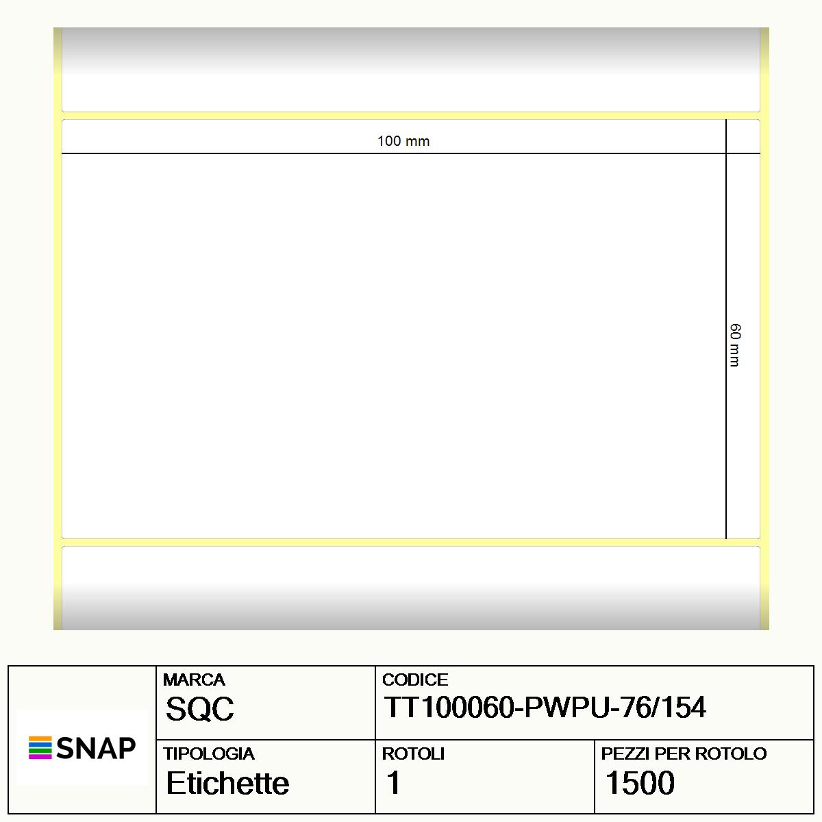 TT100060-PWPU-76/154 - Etichette SQC  S-HARD-PT Carta