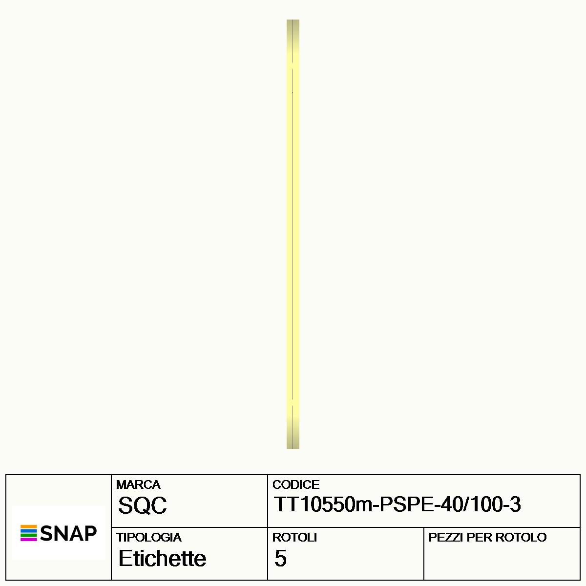 TT10550m-PSPE-40/100-3 - Etichette SQC Argento S-FRICTION Poliestere