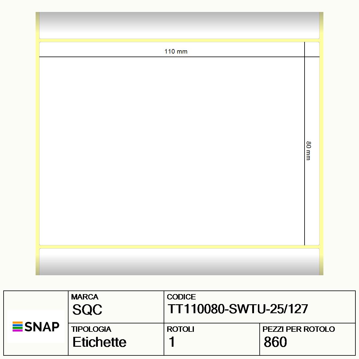 TT110080-SWTU-25/127 - Etichette SQC  S-TYRE Carta
