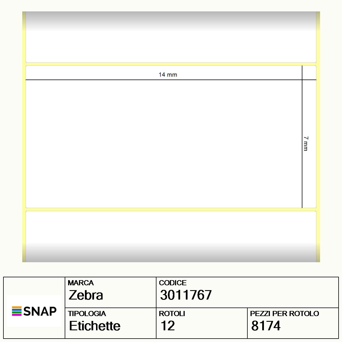 3011767 - Etichette Zebra  Z-Ultimate 3000T White Poliestere