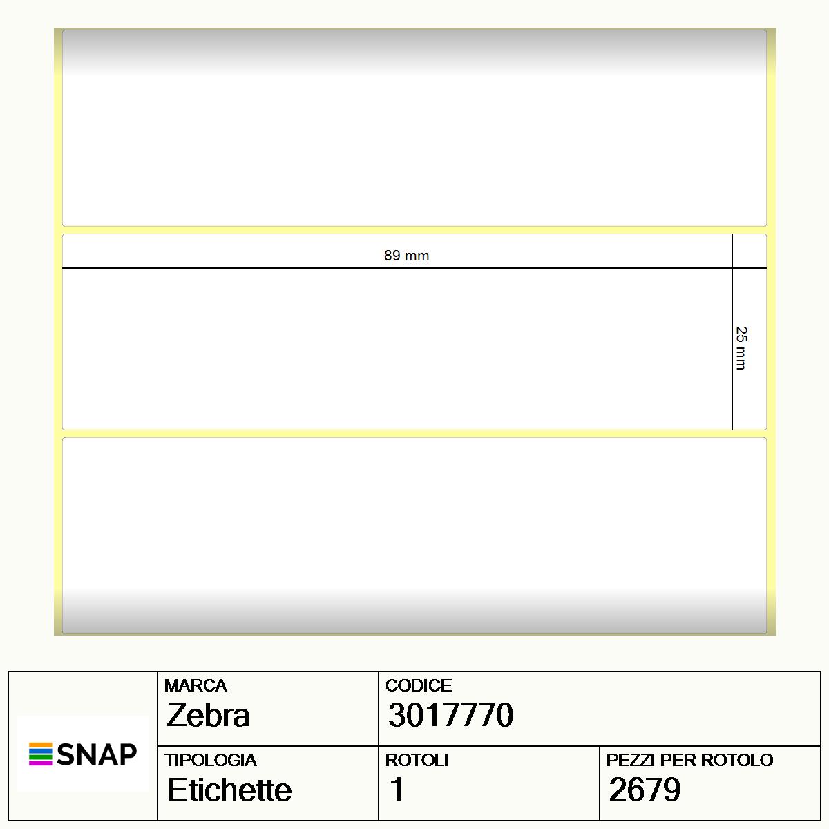 3017770 - Etichette Zebra Personalizzato Carta