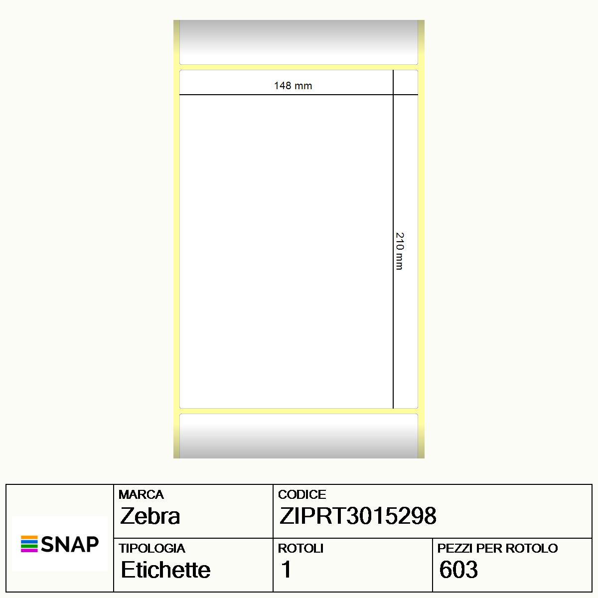 ZIPRT3015298 - Etichette Zebra  Carta
