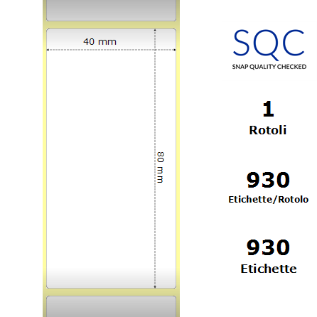 TT040080-RWPU-40/127 - Etichette SQC  S-DESK-PT Carta