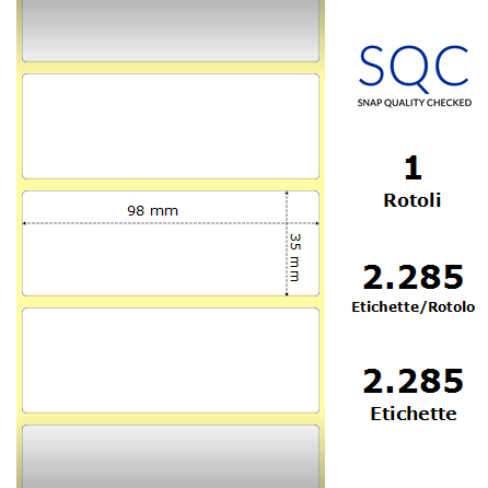 TT098035-PWPC-25/127 - Etichette SQC  S-DESK-PT Carta