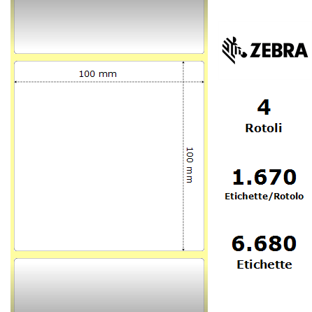 3004645 - Etichette Zebra  Z-Perform 1000T Carta
